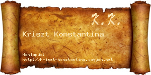 Kriszt Konstantina névjegykártya